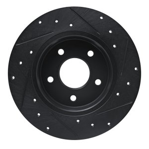Nissan ALTIMA Brake Rotor (1) - Rear Left - R1 Concepts - Drilled & Slotted - Black - `19-`25